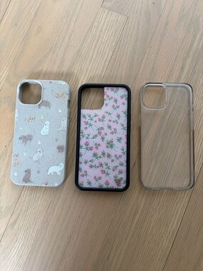 iPhone 14 case bundle - Pela case, Wildflower cases, and clear case